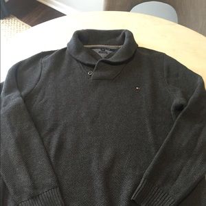 Shawl Neckline Knit Sweater